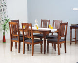 Belgium 6 Seater Dining Set With 6 Chairs - Dining Set - Furniselan - Maple-Finish