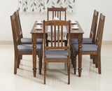 Belgium 6 Seater Dining Set With 6 Chairs - Dining Set - Furniselan - Teak-Finish