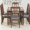Belgium 6 Seater Dining Set With 6 Chairs - Dining Set - Furniselan - Teak-Finish