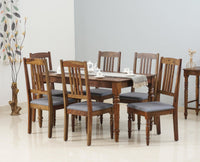 Belgium 6 Seater Dining Set With 6 Chairs - Dining Set - Furniselan - Teak-Finish