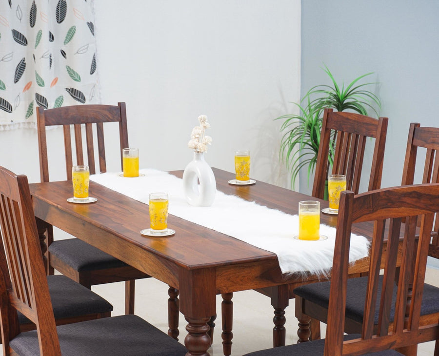Belgium 6 Seater Dining Set With 6 Chairs - Dining Set - Furniselan - Maple-Finish