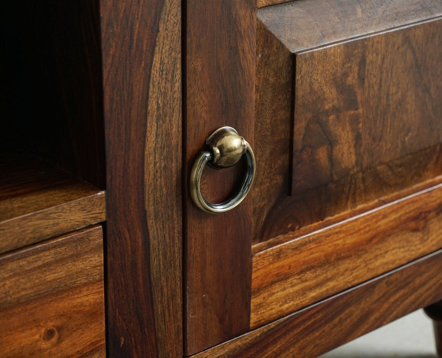 Belgium Entertainment Unit Tv Cabinet Two Door - Furniselan - Teak-Finish