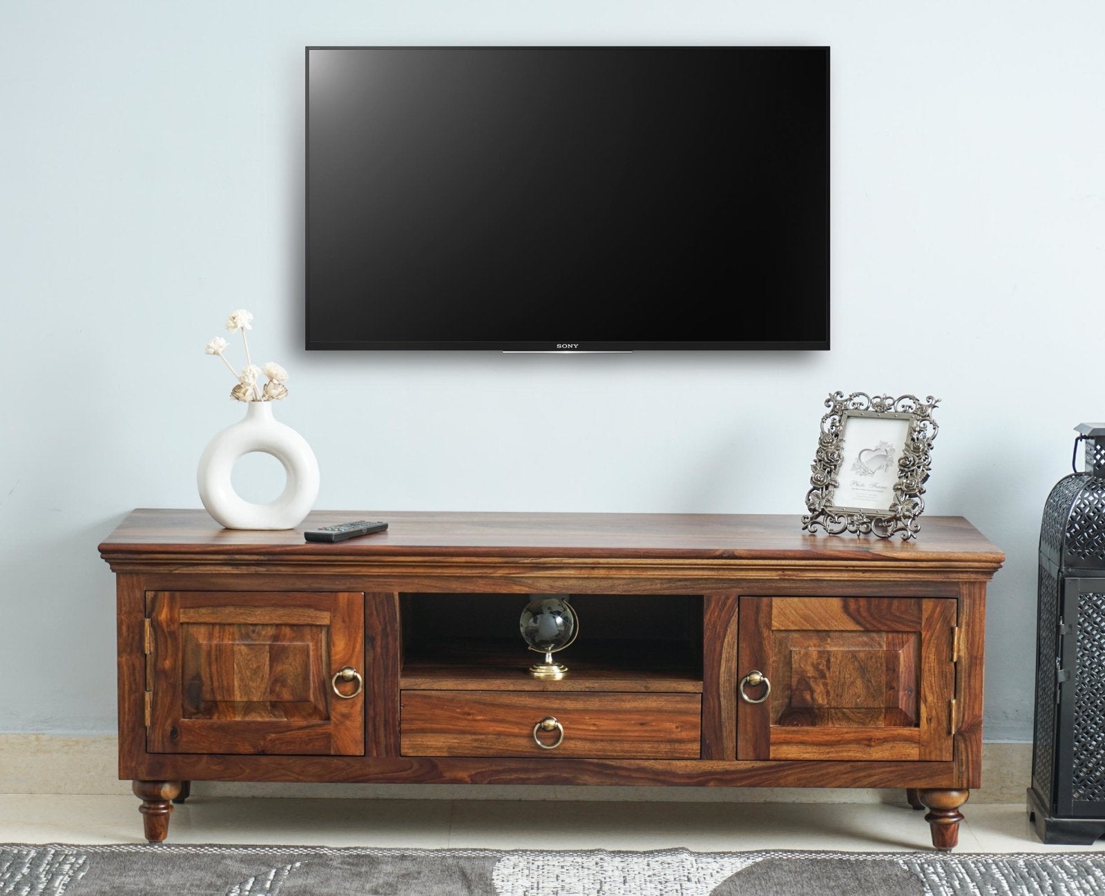 Belgium Entertainment Unit Tv Cabinet Two Door - Furniselan - Teak-Finish