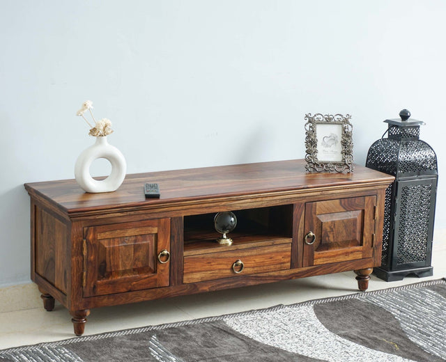 Belgium Entertainment Unit Tv Cabinet Two Door - Furniselan - Teak-Finish