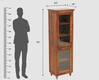 Belgium Glass Doors Book Case - Furniselan - Teak-Finish