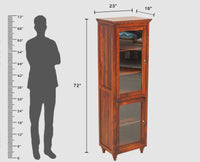 Belgium Glass Doors Book Case - Furniselan - Maple-Finish
