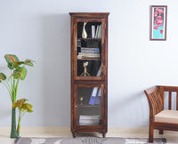 Belgium Glass Doors Book Case - Furniselan - Grey-Finish