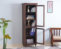 Belgium Glass Doors Book Case - Furniselan - Grey-Finish