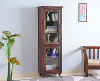 Belgium Glass Doors Book Case - Furniselan - Grey-Finish