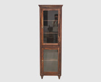 Belgium Glass Doors Book Case - Furniselan - Grey-Finish