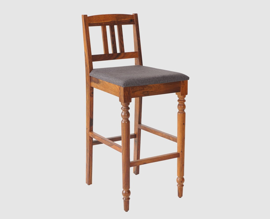 Belgium Sheesham Wood bar Chair - Bar Chairs - Furniselan - Maple-Finish