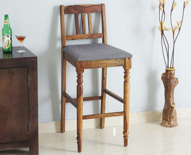 Belgium Sheesham Wood bar Chair - Bar Chairs - Furniselan - Teak-Finish