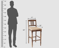 Belgium Sheesham Wood bar Chair - Bar Chairs - Furniselan - Grey-Finish
