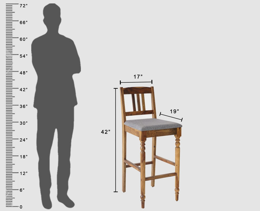Belgium Sheesham Wood bar Chair - Bar Chairs - Furniselan - Teak-Finish