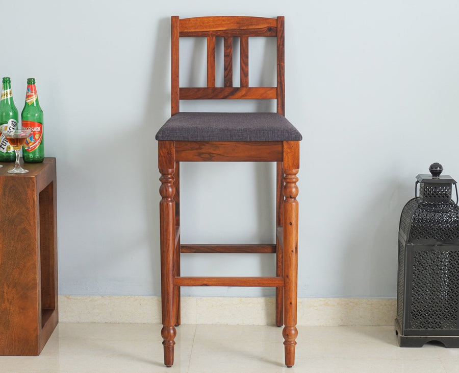 Belgium Sheesham Wood bar Chair - Bar Chairs - Furniselan - Maple-Finish