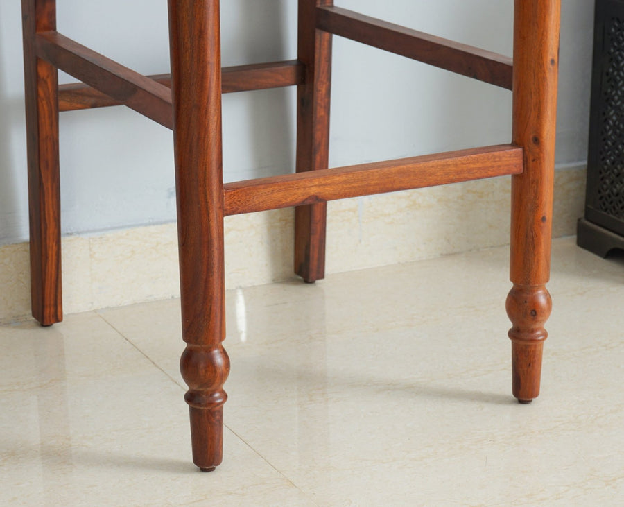 Belgium Sheesham Wood bar Chair - Bar Chairs - Furniselan - Maple-Finish