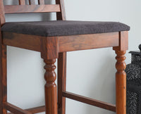 Belgium Sheesham Wood bar Chair - Bar Chairs - Furniselan - Maple-Finish