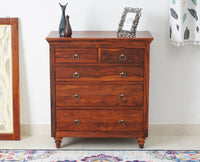 Belgium Sheesham Wood Chest Of Drawer - Furniselan - Maple-Finish