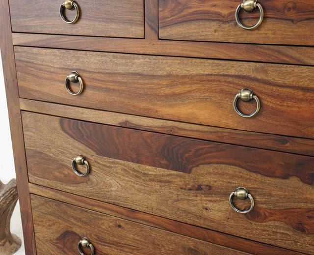 Belgium Sheesham Wood Chest Of Drawer - Furniselan - Teak-Finish