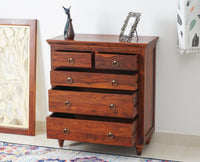 Belgium Sheesham Wood Chest Of Drawer - Furniselan - Maple-Finish