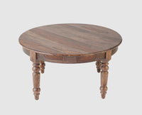 Belgium Sheesham Wood Round Coffee Table - Furniselan - Grey-Finish