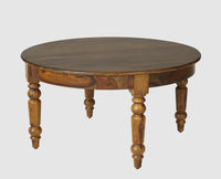 Belgium Sheesham Wood Round Coffee Table - Furniselan - Teak-Finish