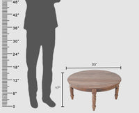Belgium Sheesham Wood Round Coffee Table - Furniselan - Grey-Finish