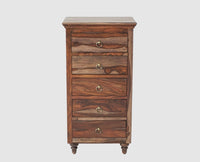 Belgium Sheesham Wood Tall Chest Of Drawer - Furniselan - Grey-Finish