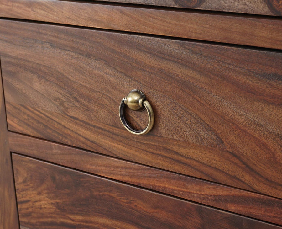 Belgium Sheesham Wood Tall Chest Of Drawer - Furniselan - Grey-Finish