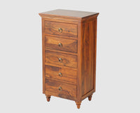 Belgium Sheesham Wood Tall Chest Of Drawer - Furniselan - Maple-Finish