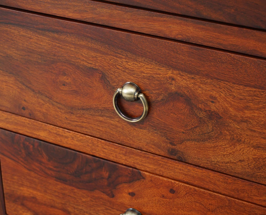 Belgium Sheesham Wood Tall Chest Of Drawer - Furniselan - Maple-Finish