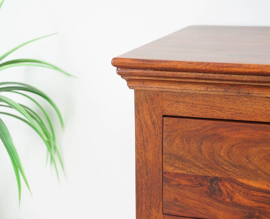 Belgium Sheesham Wood Tall Chest Of Drawer - Furniselan - Maple-Finish