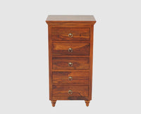 Belgium Sheesham Wood Tall Chest Of Drawer - Furniselan - Maple-Finish