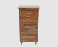 Belgium Sheesham Wood Tall Chest Of Drawer - Furniselan - Teak-Finish