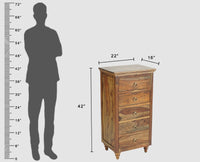 Belgium Sheesham Wood Tall Chest Of Drawer - Furniselan - Teak-Finish
