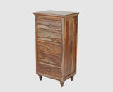 Belgium Sheesham Wood Tall Chest Of Drawer - Furniselan - Grey-Finish