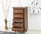 Belgium Sheesham Wood Tall Chest Of Drawer - Furniselan - Teak-Finish