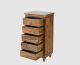 Belgium Sheesham Wood Tall Chest Of Drawer - Furniselan - Teak-Finish