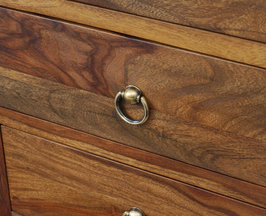 Belgium Sheesham Wood Tall Chest Of Drawer - Furniselan - Teak-Finish