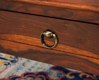 Belgium Sheesham Wood Two Drawer Coffee Table - Furniselan - Maple-Finish