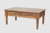 Belgium Sheesham Wood Two Drawer Coffee Table - Furniselan - Teak-Finish
