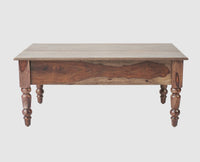 Belgium Sheesham Wood Two Drawer Coffee Table - Furniselan - Grey-Finish