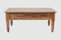 Belgium Sheesham Wood Two Drawer Coffee Table - Furniselan - Teak-Finish