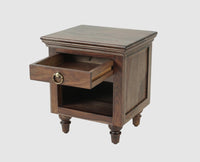 Belgium Solid Wood Bedside Table - Furniselan - Grey-Finish