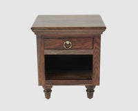 Belgium Solid Wood Bedside Table - Furniselan - Grey-Finish