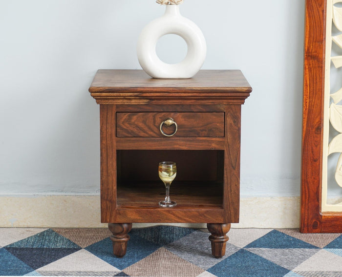 Belgium Solid Wood Bedside Table - Furniselan