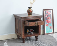 Belgium Solid Wood Bedside Table - Furniselan - Grey-Finish