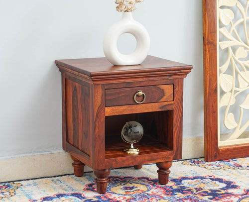 Belgium Solid Wood Bedside Table - Furniselan - Maple-Finish