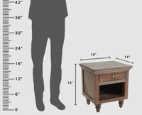 Belgium Solid Wood Bedside Table - Furniselan - Grey-Finish