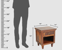 Belgium Solid Wood Bedside Table - Furniselan - Maple-Finish